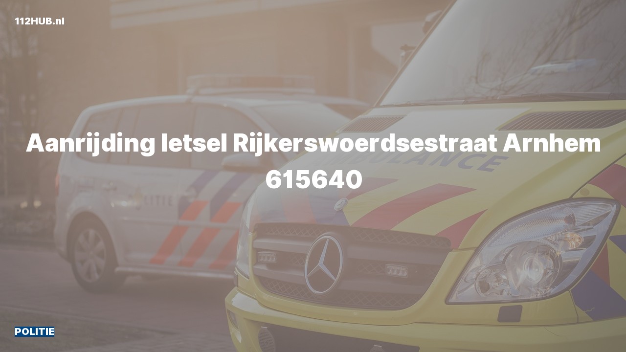 Deelafbeelding voor Politie voor aanrijding met letsel naar de Rijkerswoerdsestraat in Arnhem.
