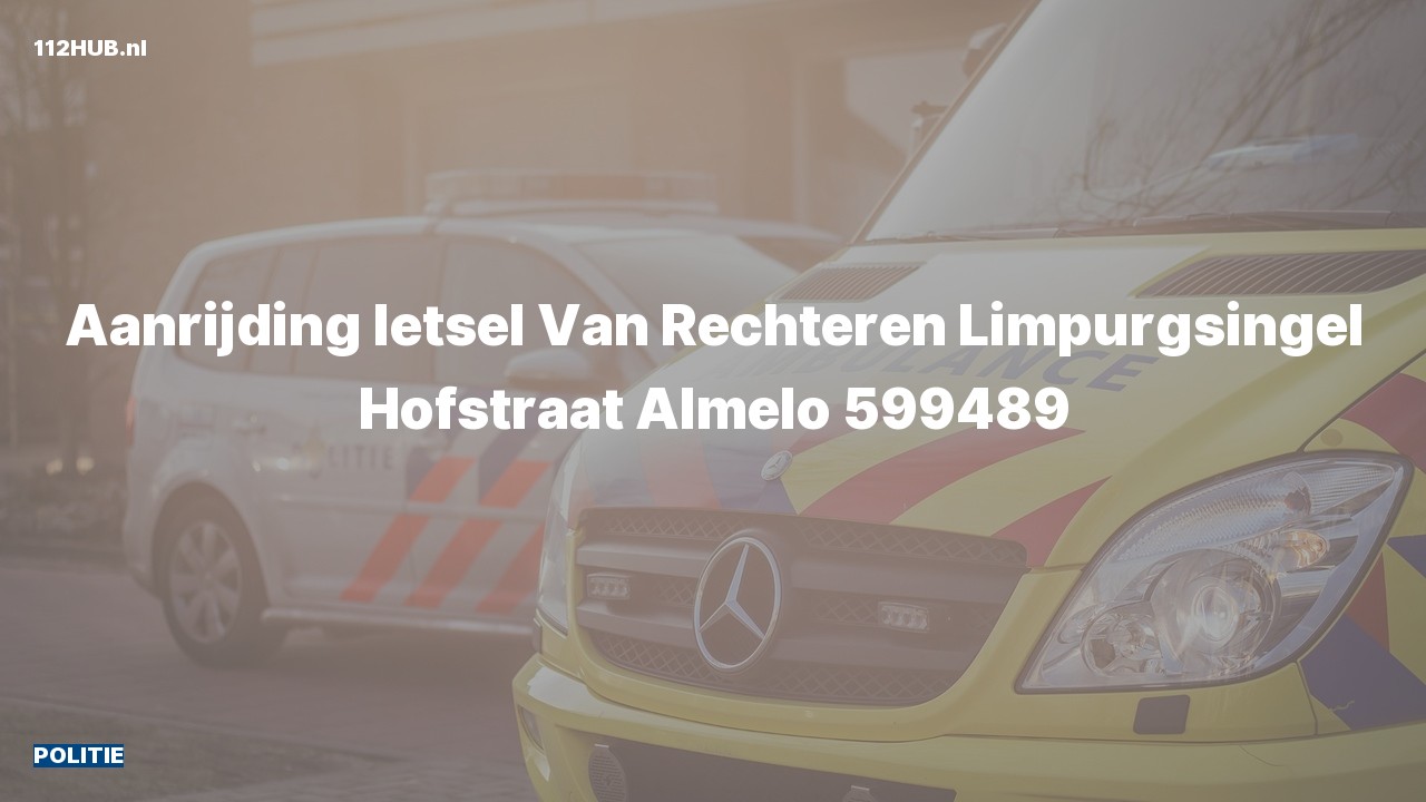Deelafbeelding voor Politie voor aanrijding met letsel naar de Hofstraat in Almelo.