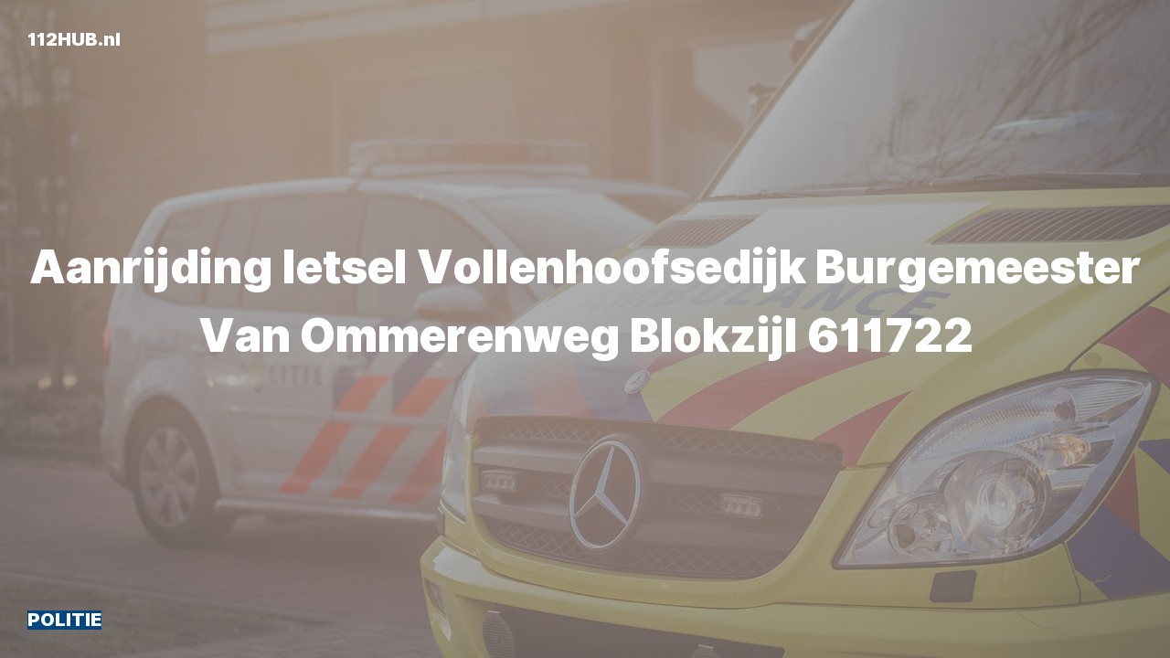 Deelafbeelding voor Politie voor aanrijding met letsel naar de Burgemeester Van Ommerenweg in Blokzijl.