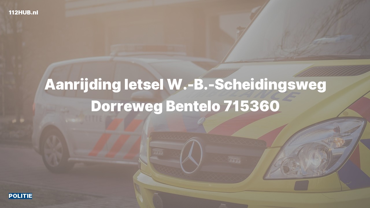 Deelafbeelding voor De politie is uitgerukt voor een aanrijding naar de Dorreweg in Bentelo