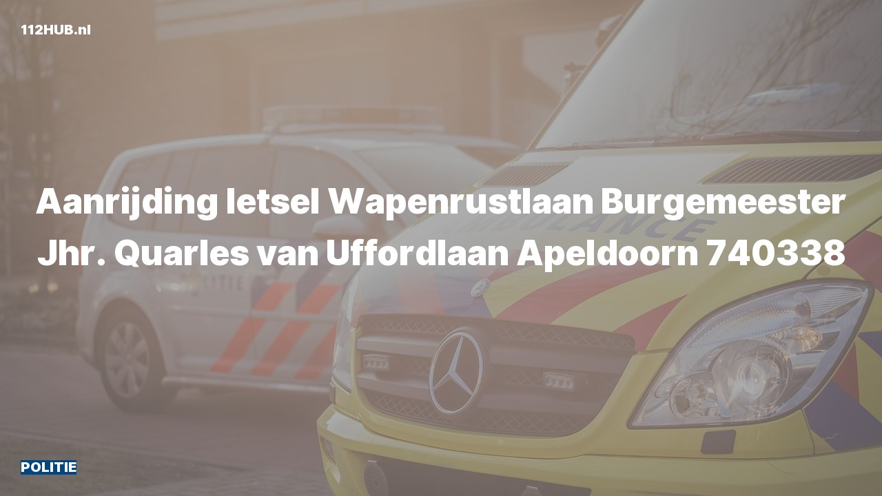 Deelafbeelding voor De politie is uitgerukt voor een aanrijding naar de Burgemeester Jhr. Quarles van Uffordlaan in Apeldoorn