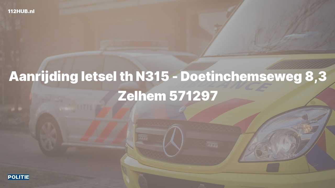 Deelafbeelding voor Politie voor aanrijding met letsel op de N315 bij hectometerpaaltje 8.3.
