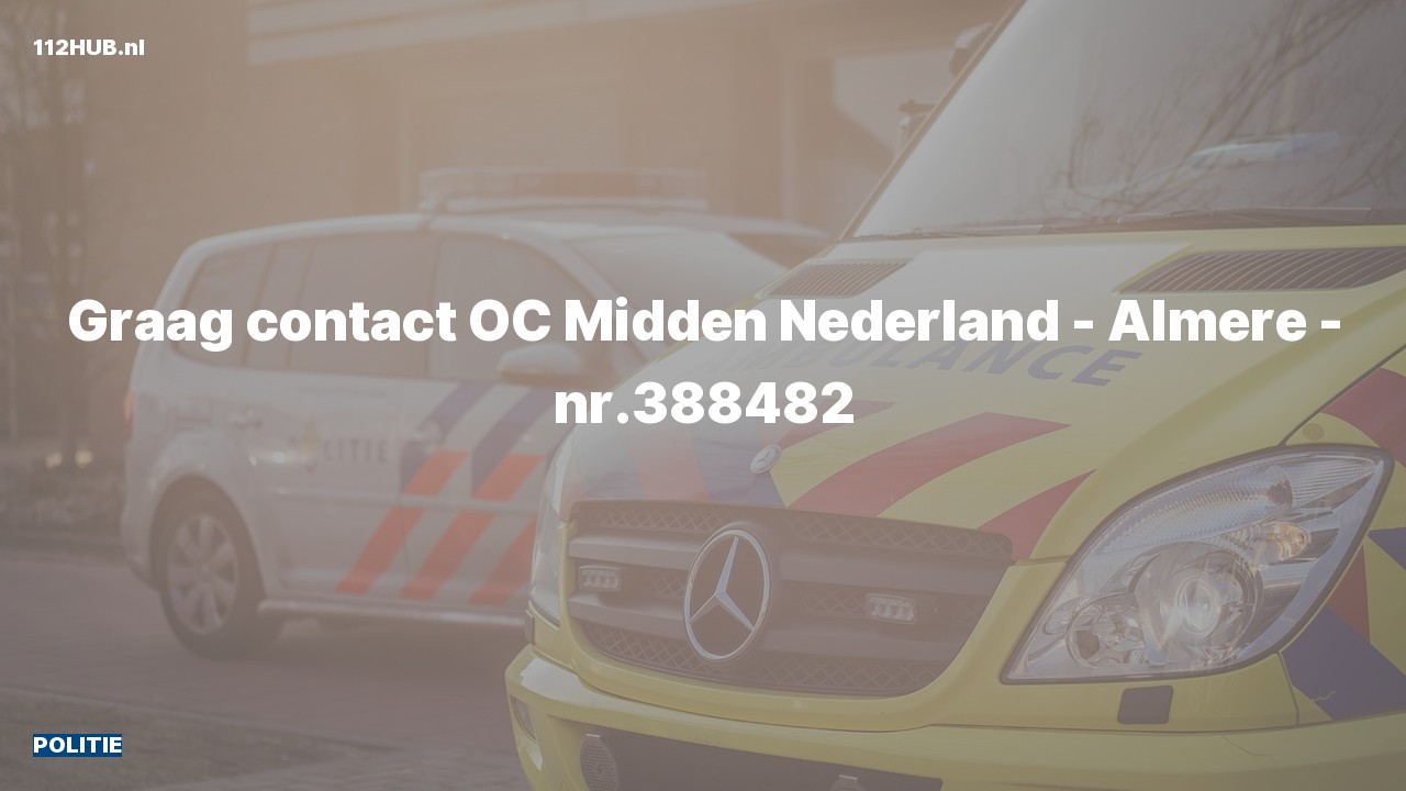 Deelafbeelding voor Politie graag contact.