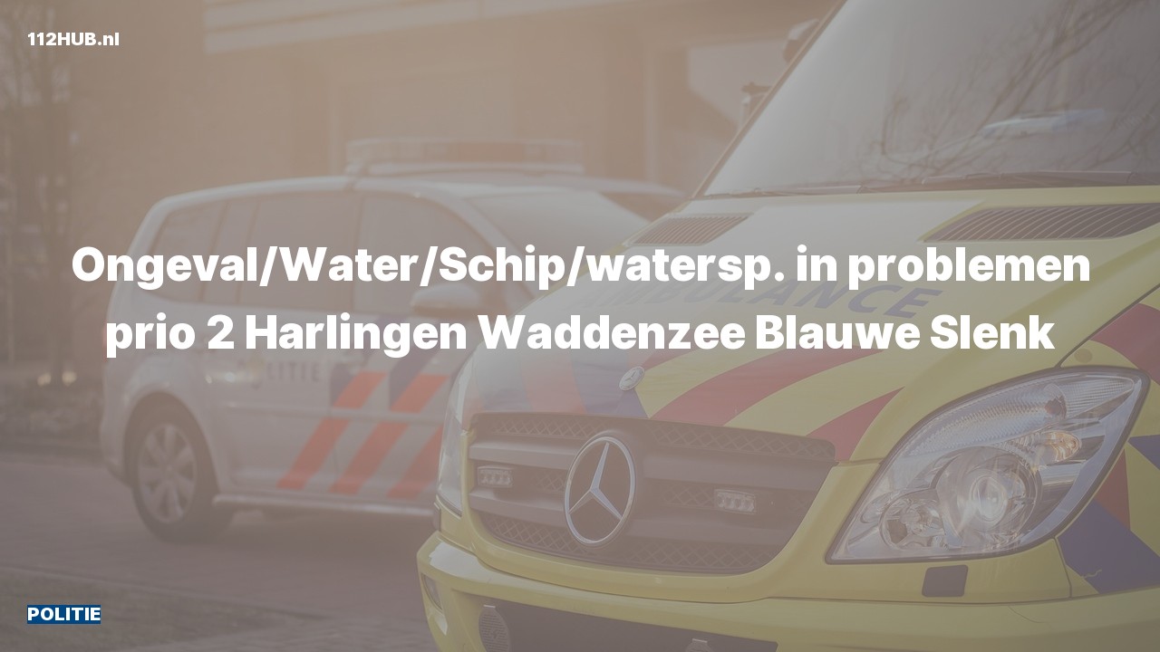 Deelafbeelding voor Politie met gepaste spoed naar de Blauwe Slenk in Harlingen.