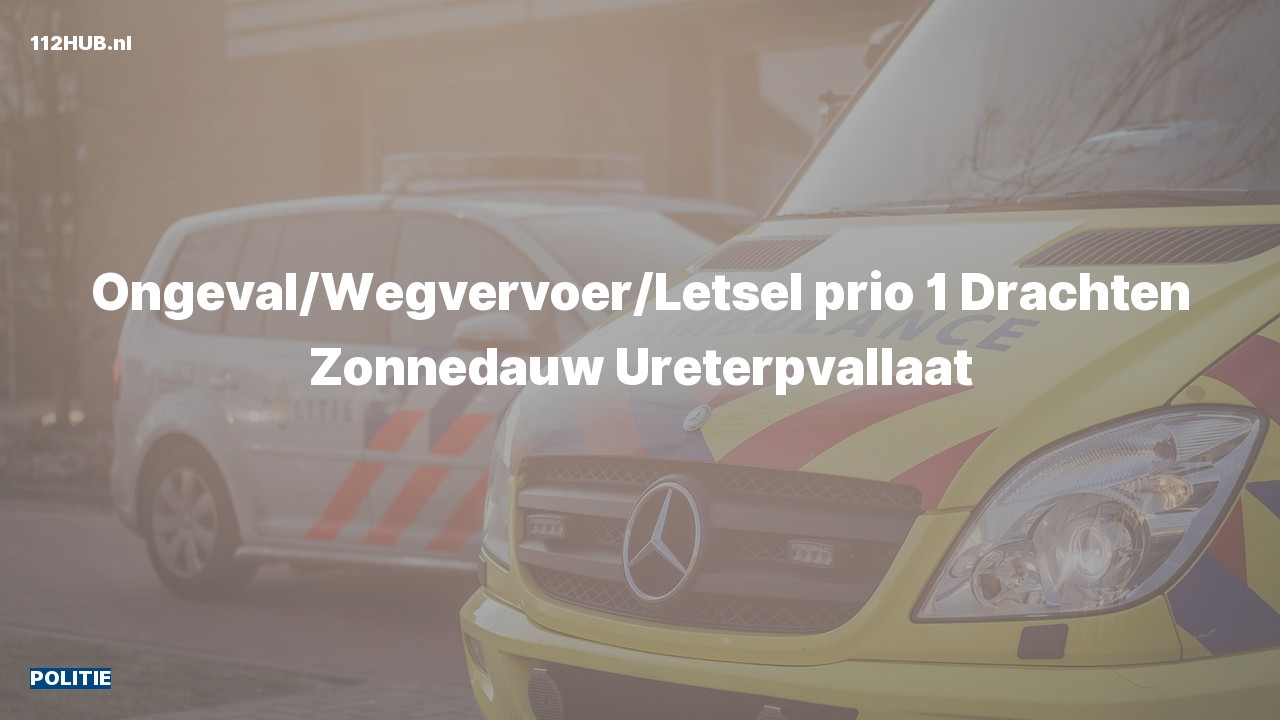 Deelafbeelding voor Politie met spoed voor ongeval met letsel naar de Ureterpvallaat in Drachten.