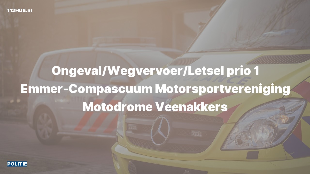 Deelafbeelding voor Politie met spoed voor ongeval met letsel naar de Veenakkers in Emmer-Compascuum.