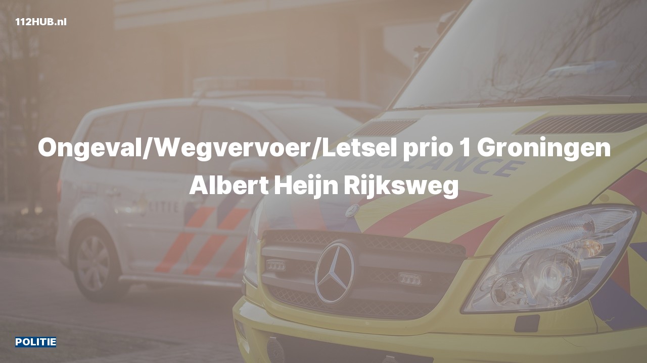 Deelafbeelding voor Politie met spoed voor ongeval met letsel naar de Rijksweg in Groningen.