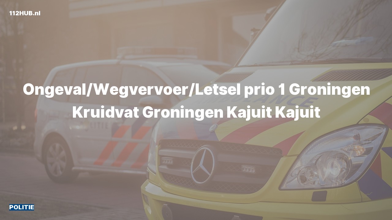 Deelafbeelding voor De politie is met spoed uitgerukt voor een ongeval met letsel naar de Kajuit in Groningen