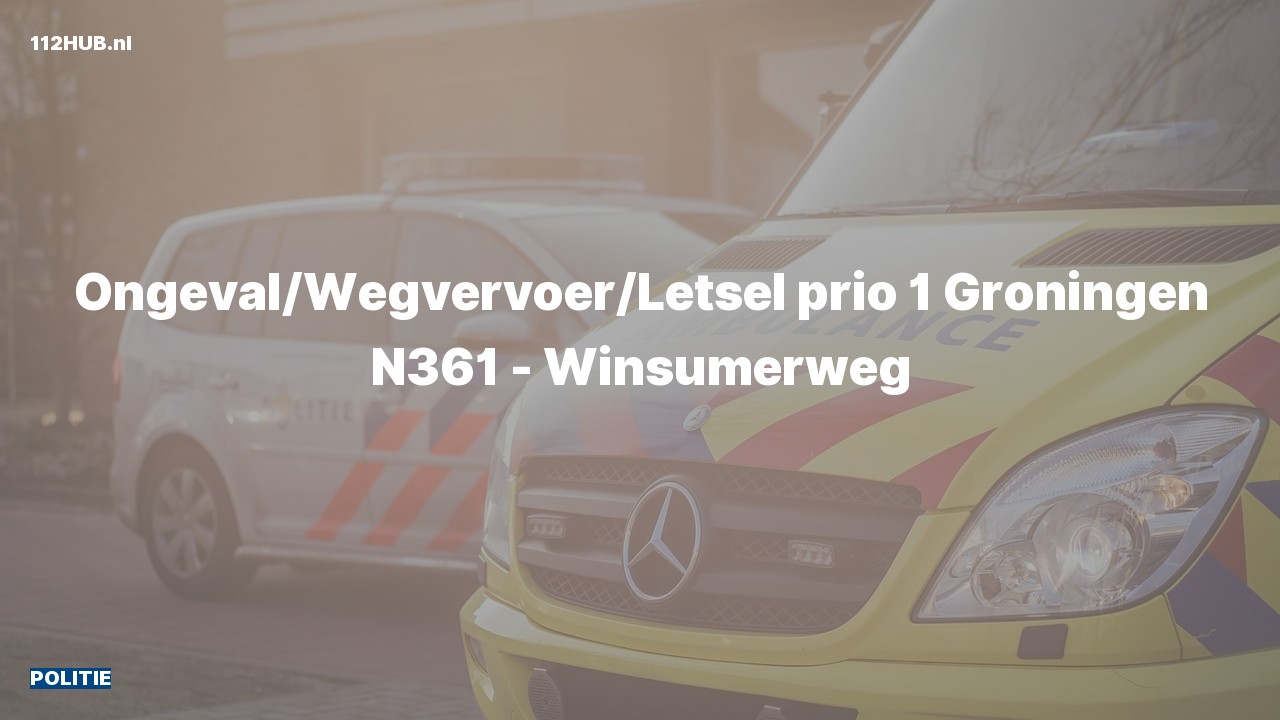 Deelafbeelding voor De politie is met spoed uitgerukt voor een ongeval met letsel naar de Winsumerweg in Groningen