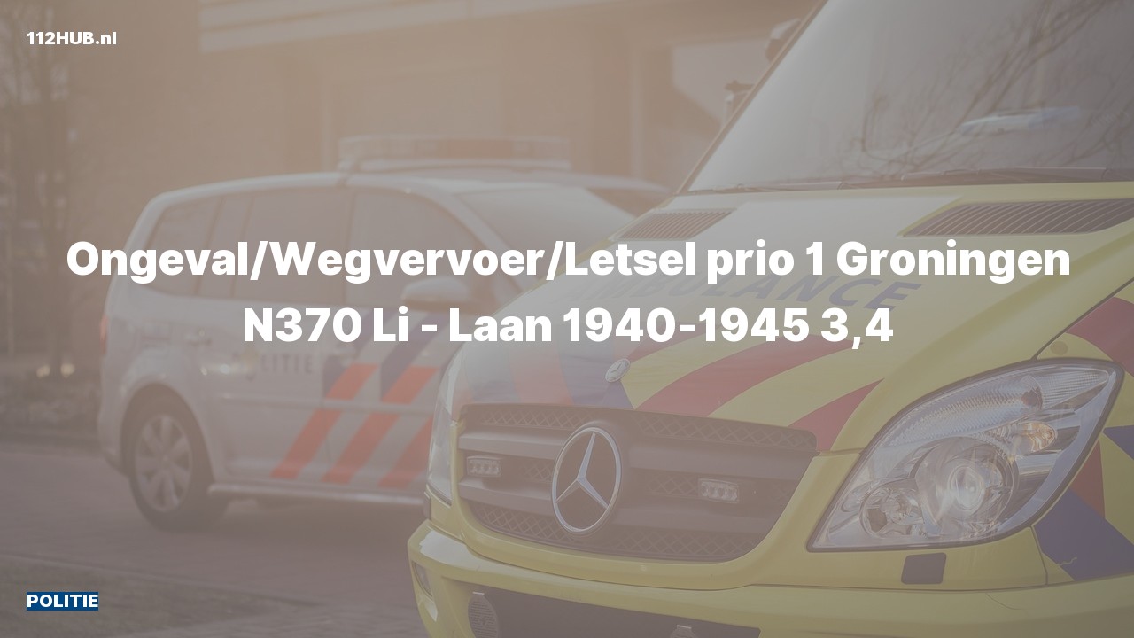 Deelafbeelding voor De politie is met spoed uitgerukt voor een ongeval met letsel op de N370 bij hectometerpaaltje 3.4
