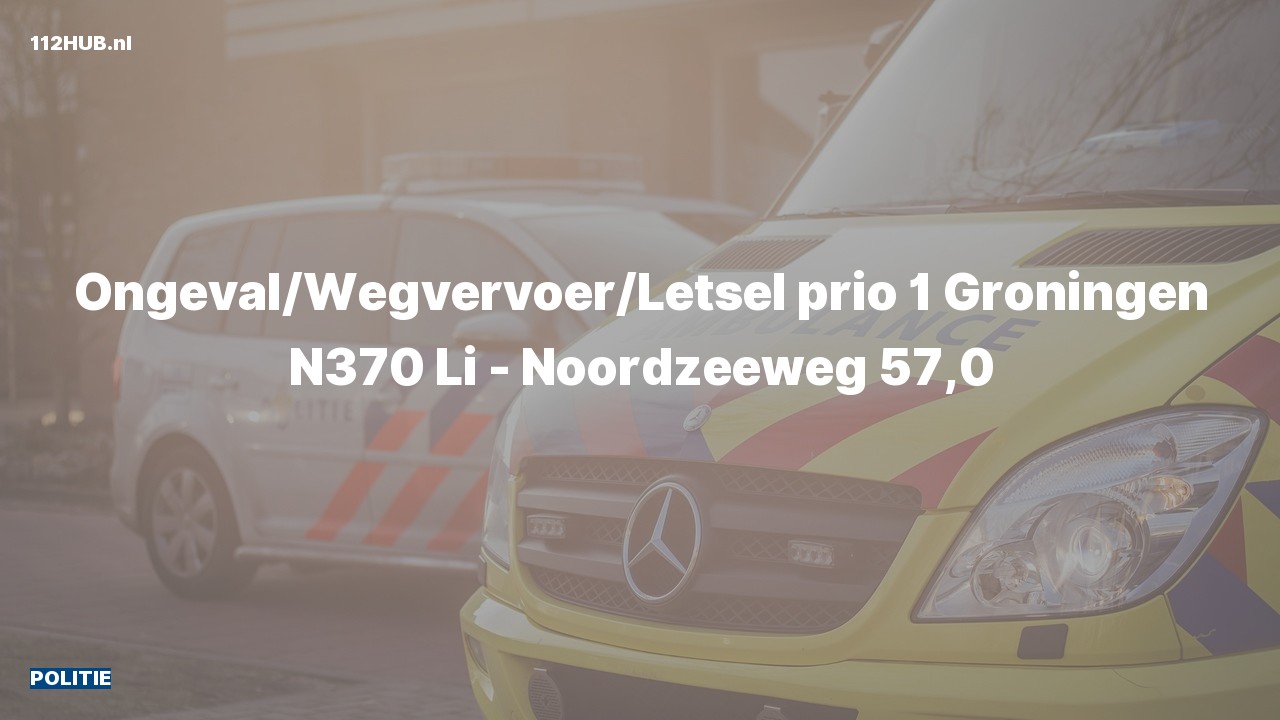 Deelafbeelding voor Politie met spoed voor ongeval met letsel op de N370 bij hectometerpaaltje 57.