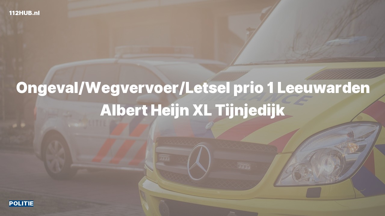 Deelafbeelding voor De politie is met spoed uitgerukt voor een ongeval met letsel naar de Tijnjedijk in Leeuwarden