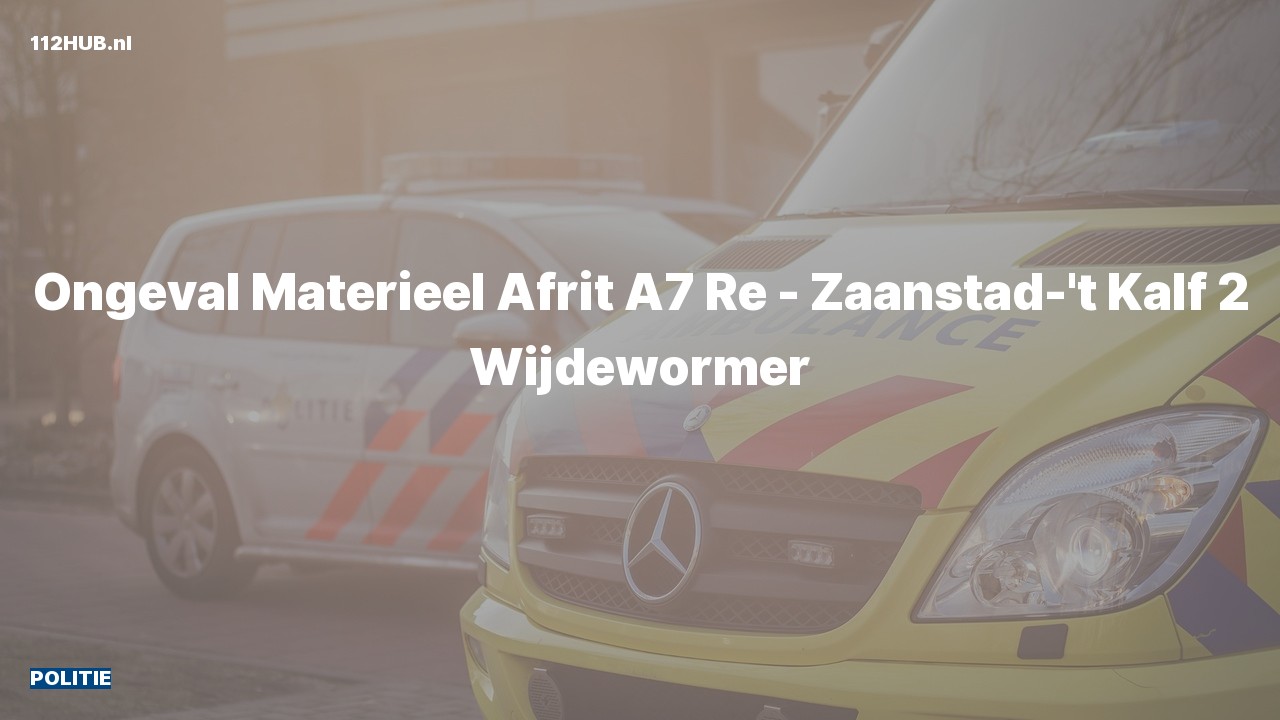 Deelafbeelding voor De politie is uitgerukt voor een ongeval naar de Zaanstad-'t Kalf 2 in Wijdewormer