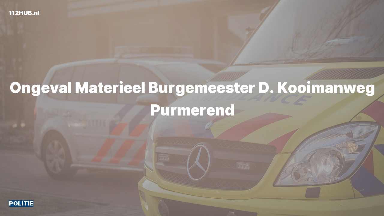 Deelafbeelding voor De politie is uitgerukt voor een ongeval naar de Burgemeester D. Kooimanweg in Purmerend