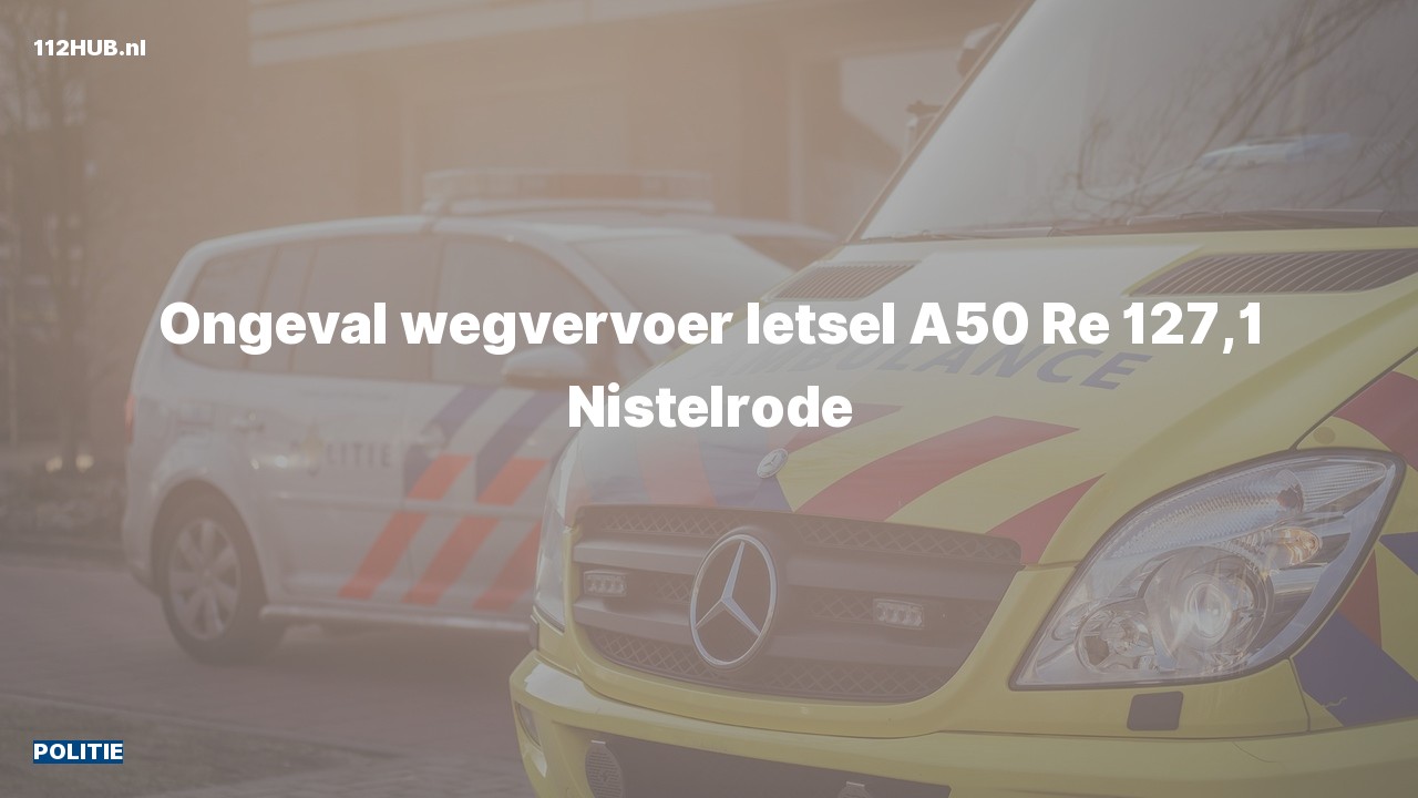 Deelafbeelding voor Politie voor verkeersongeval op de A50 bij hectometerpaaltje 127.1.