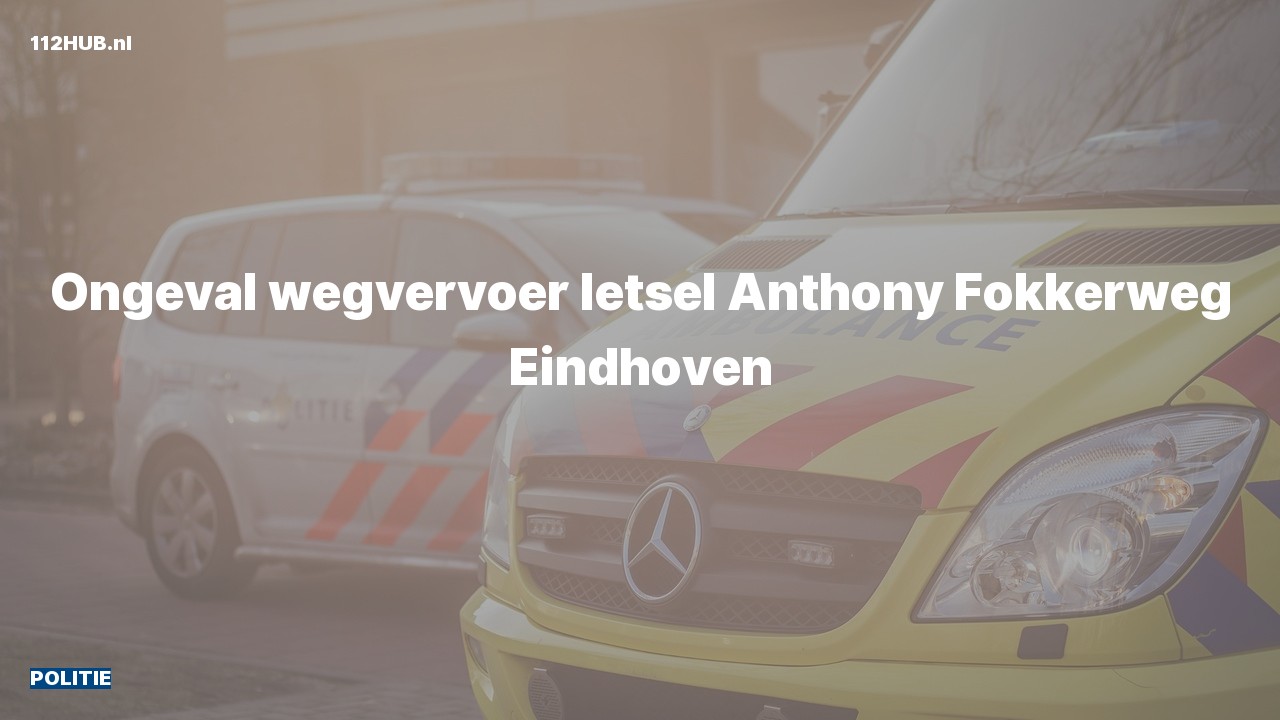 Deelafbeelding voor Politie voor verkeersongeval naar de Anthony Fokkerweg in Eindhoven.