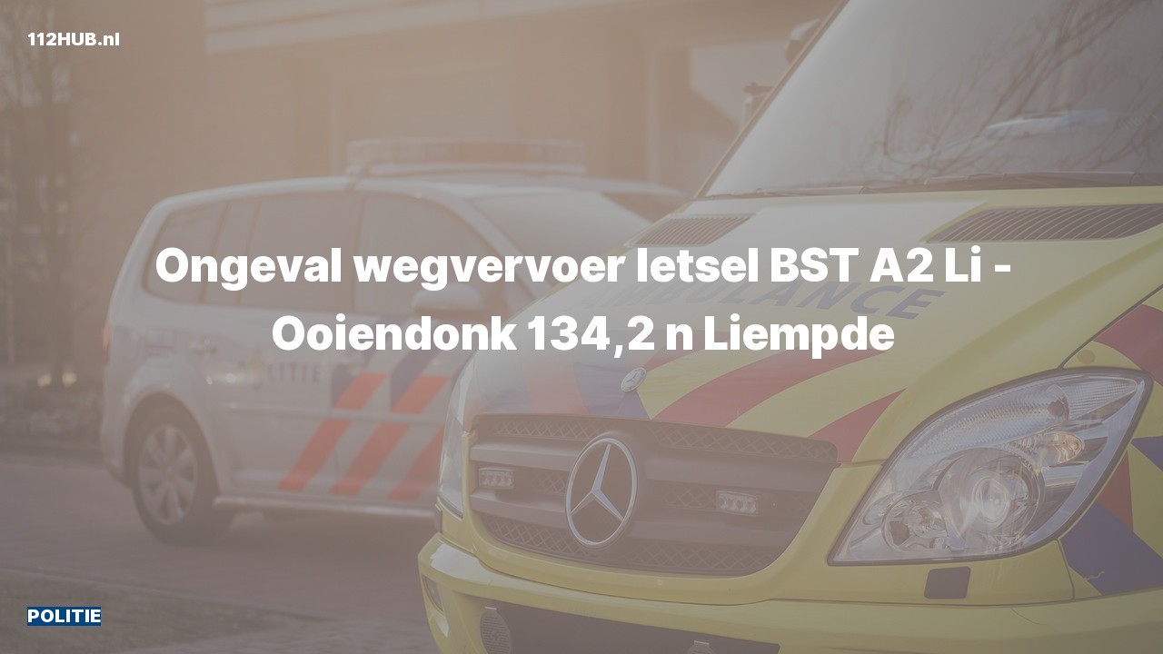 Deelafbeelding voor De politie is uitgerukt voor een verkeersongeval op de A2 bij hectometerpaaltje 134.2