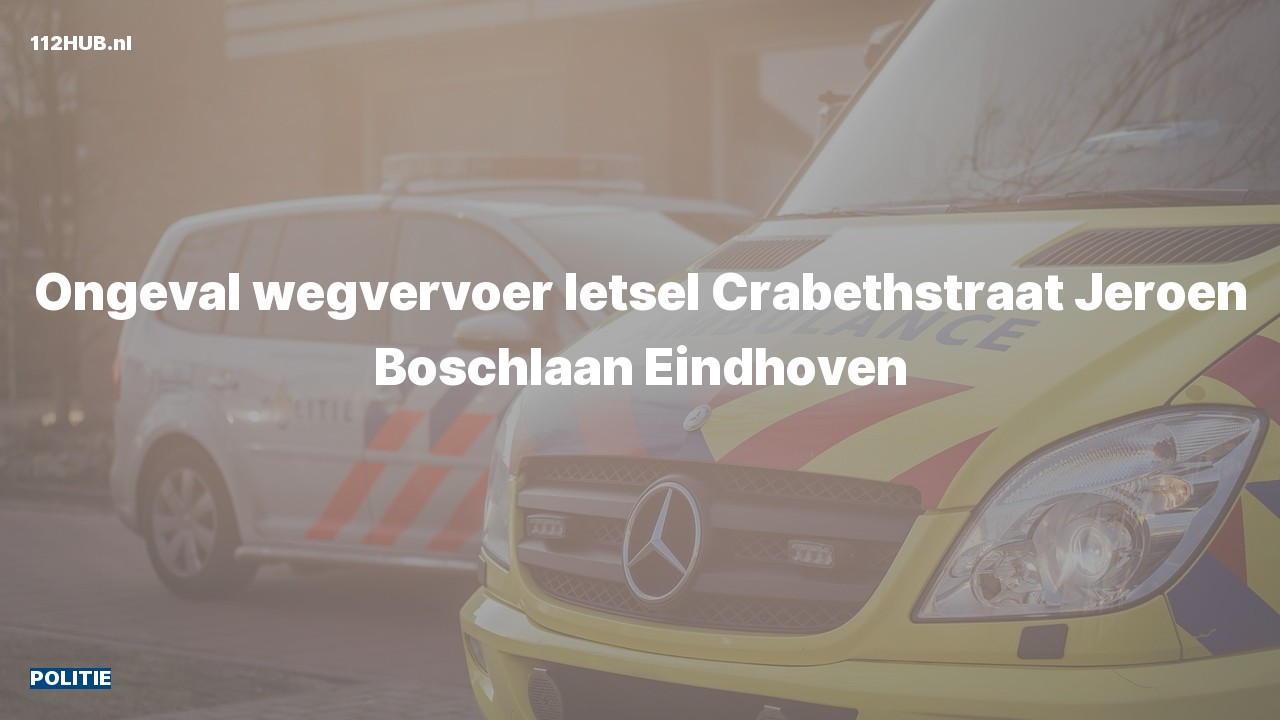 Deelafbeelding voor De politie is uitgerukt voor een verkeersongeval naar de Jeroen Boschlaan in Eindhoven