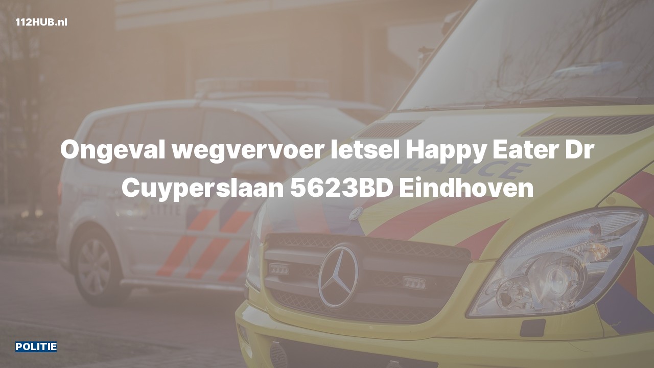 Deelafbeelding voor Politie voor verkeersongeval naar de Dr Cuyperslaan in Eindhoven.