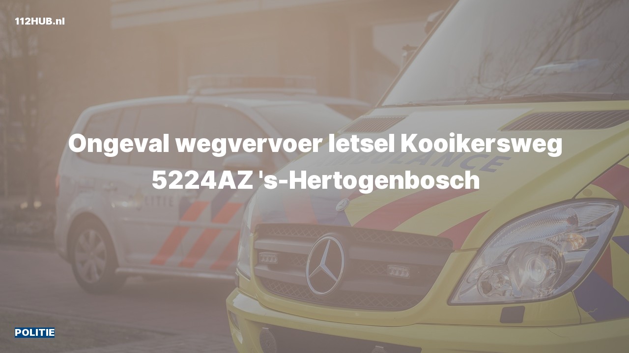 Deelafbeelding voor De politie is uitgerukt voor een verkeersongeval naar de Kooikersweg in 's-Hertogenbosch