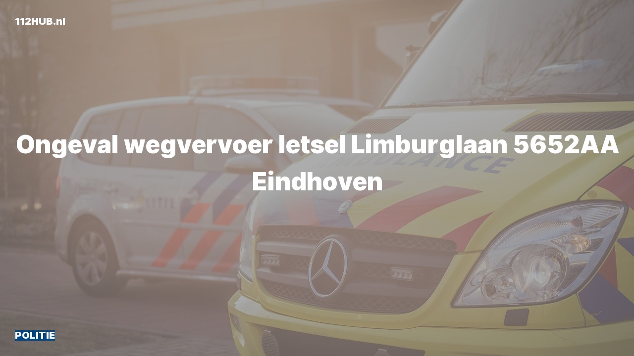 Deelafbeelding voor Politie voor verkeersongeval naar de Limburglaan in Eindhoven.