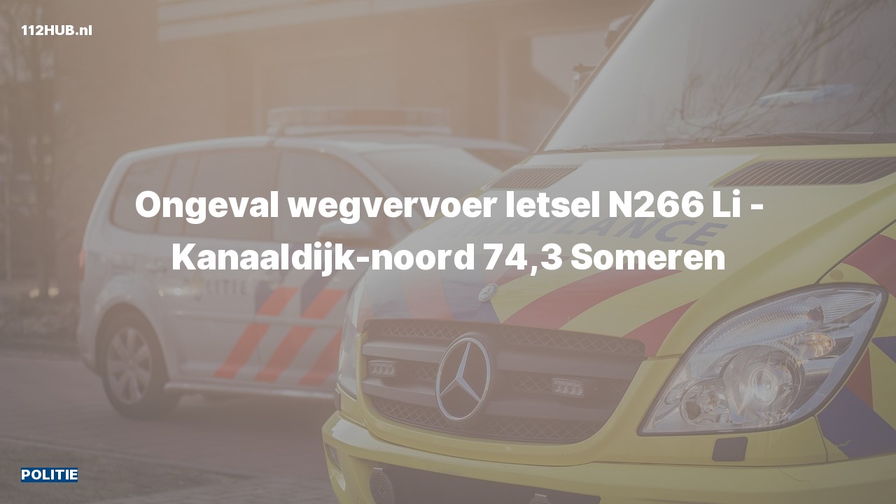 Deelafbeelding voor Politie voor verkeersongeval op de N266 bij hectometerpaaltje 74.3.
