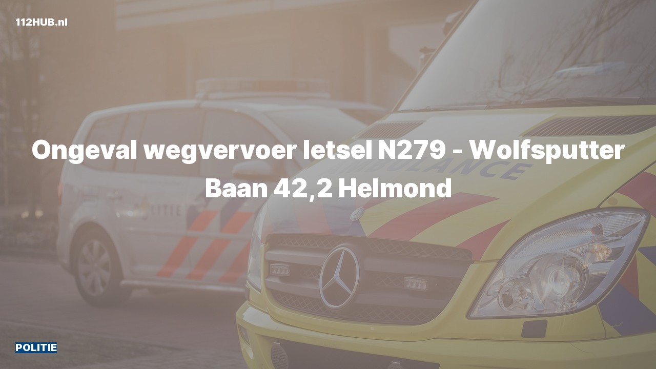 Deelafbeelding voor Politie voor verkeersongeval op de N279 bij hectometerpaaltje 42.2.