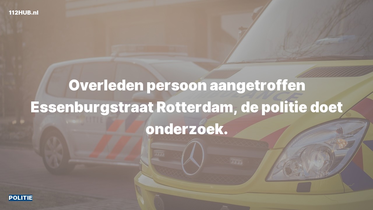 Deelafbeelding voor Politie naar de Essenburgstraat in Rotterdam.
