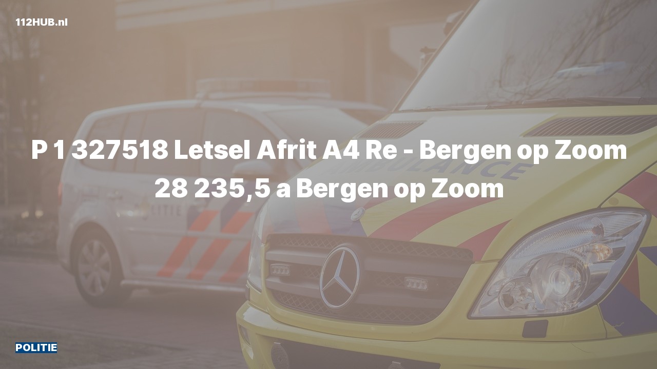 Deelafbeelding voor Politie met spoed op de A4 bij hectometerpaaltje 235.5.