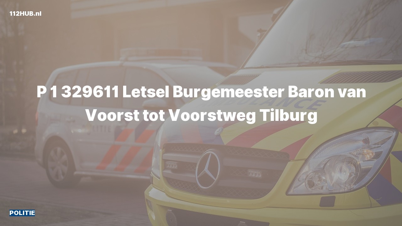 Deelafbeelding voor Politie met spoed naar de Burgemeester Baron van Voorst tot Voorstweg in Tilburg.