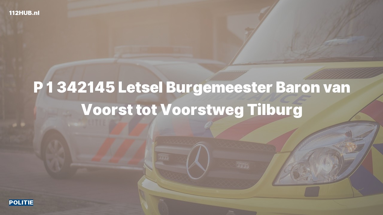 Deelafbeelding voor Politie met spoed naar de Burgemeester Baron van Voorst tot Voorstweg in Tilburg.