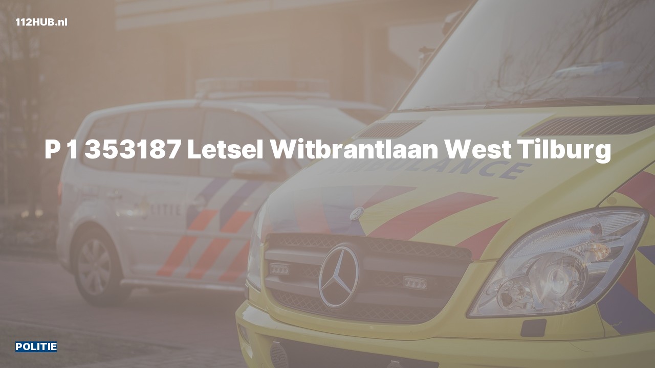 Deelafbeelding voor Politie met spoed naar de Witbrantlaan West in Tilburg.
