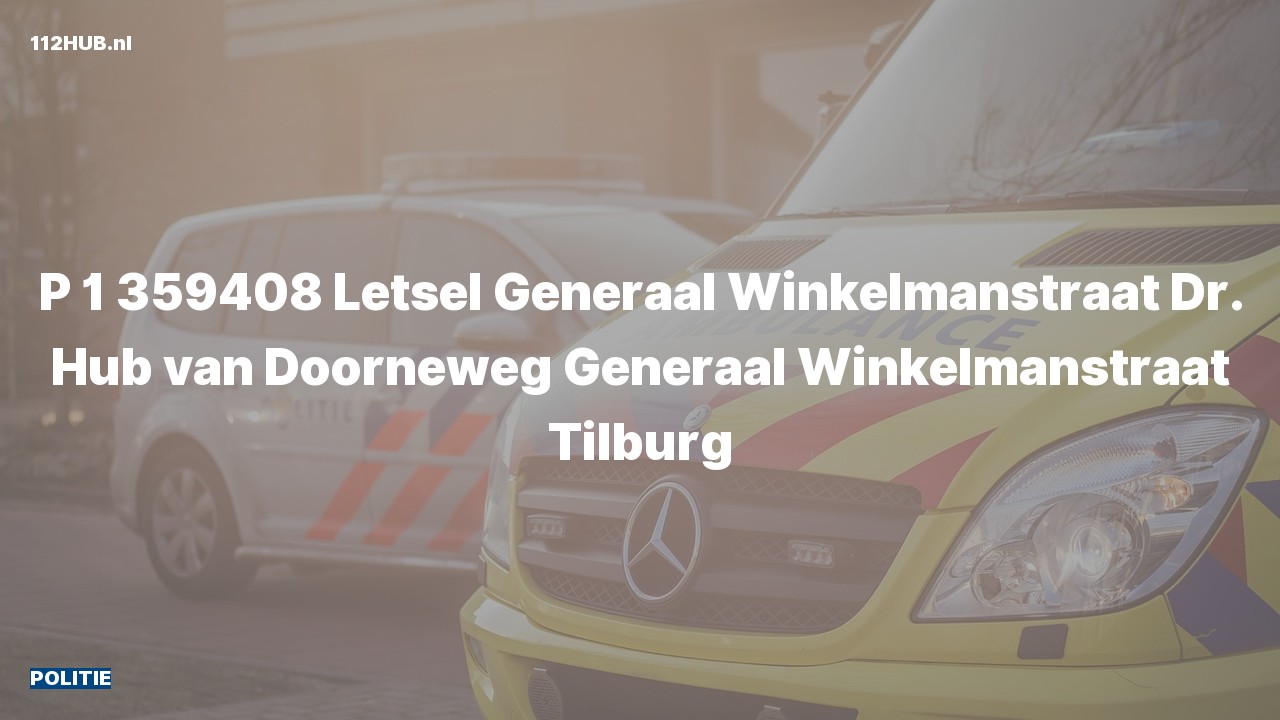 Deelafbeelding voor Politie met spoed naar de Generaal Winkelmanstraat in Tilburg.