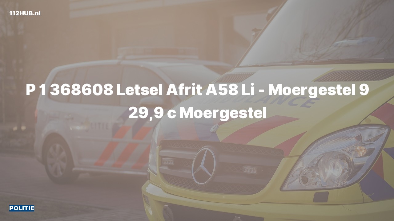 Deelafbeelding voor Politie met spoed op de A58 bij hectometerpaaltje 29.9.