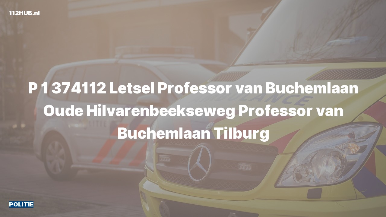 Deelafbeelding voor Politie met spoed naar de Professor van Buchemlaan in Tilburg.