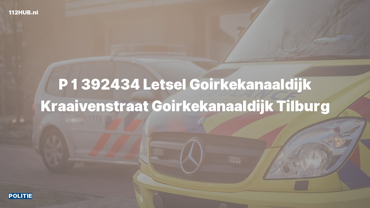 Deelafbeelding voor De politie is met spoed uitgerukt naar de Goirkekanaaldijk in Tilburg