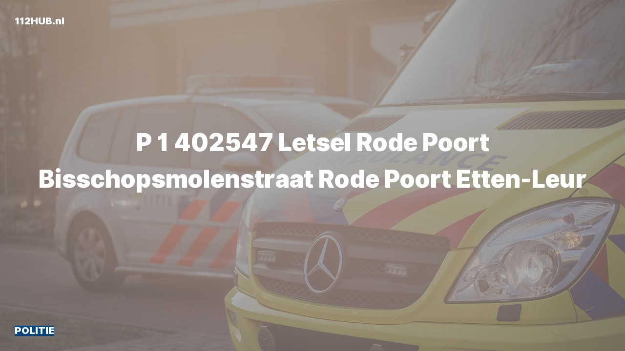 Deelafbeelding voor De politie is met spoed uitgerukt naar de Bisschopsmolenstraat in Etten-Leur
