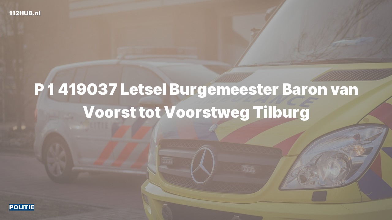 Deelafbeelding voor De politie is met spoed uitgerukt naar de Burgemeester Baron van Voorst tot Voorstweg in Tilburg