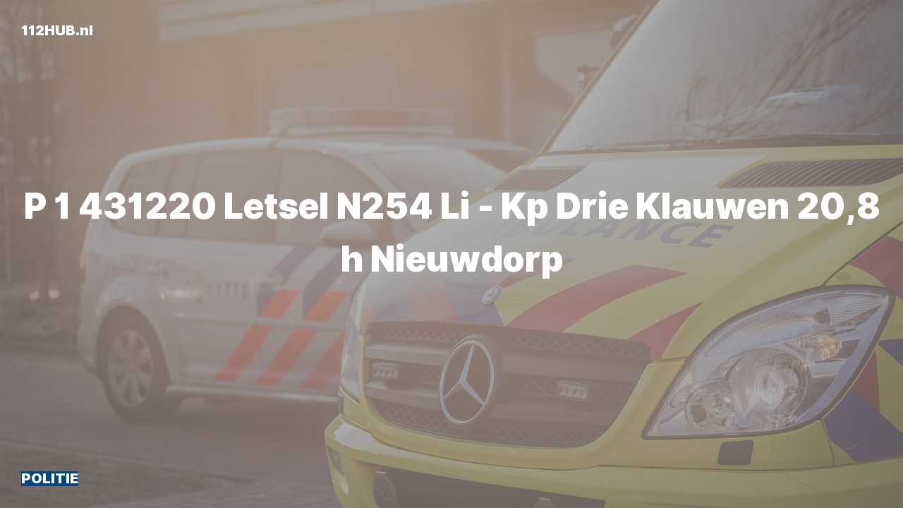 Deelafbeelding voor De politie is met spoed uitgerukt op de N254 bij hectometerpaaltje 20.8