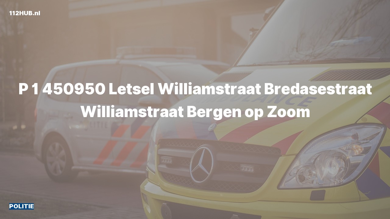 Deelafbeelding voor De politie is met spoed uitgerukt naar de Williamstraat in Bergen op Zoom