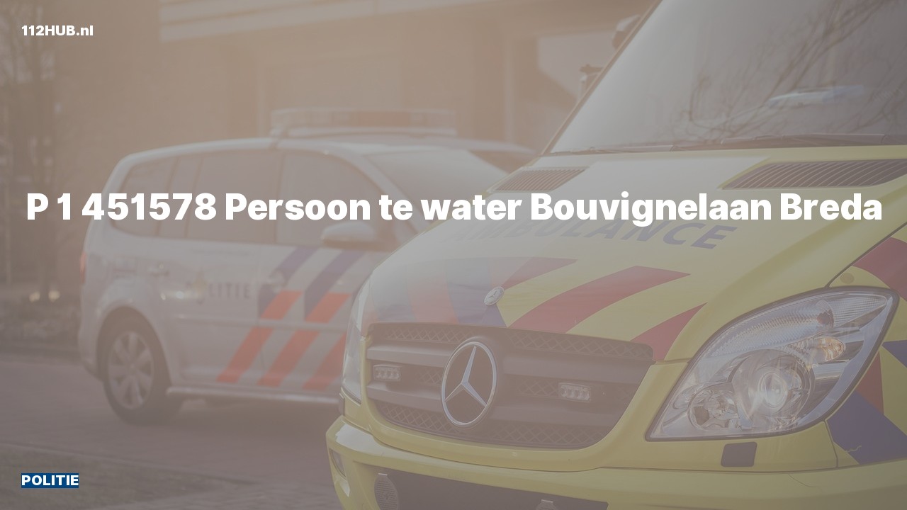 Deelafbeelding voor De politie is met spoed uitgerukt voor een persoon te water naar de Bouvignelaan in Breda