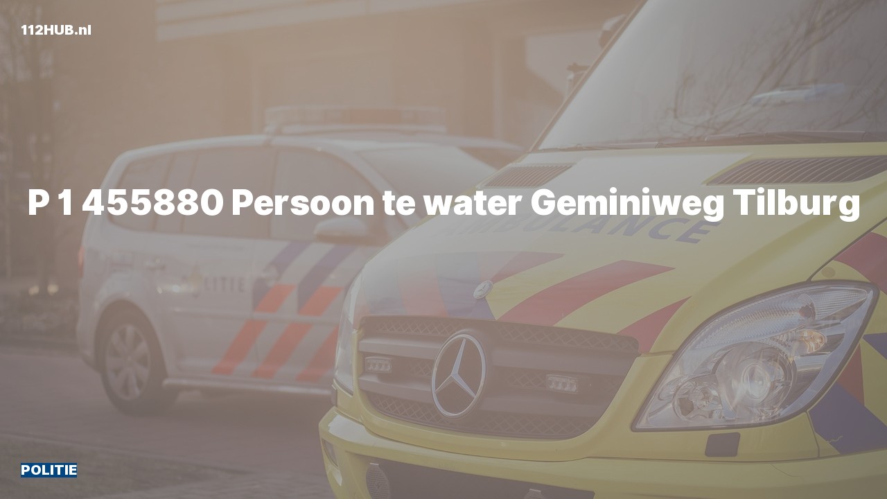 Deelafbeelding voor De politie is met spoed uitgerukt voor een persoon te water naar de Geminiweg in Tilburg