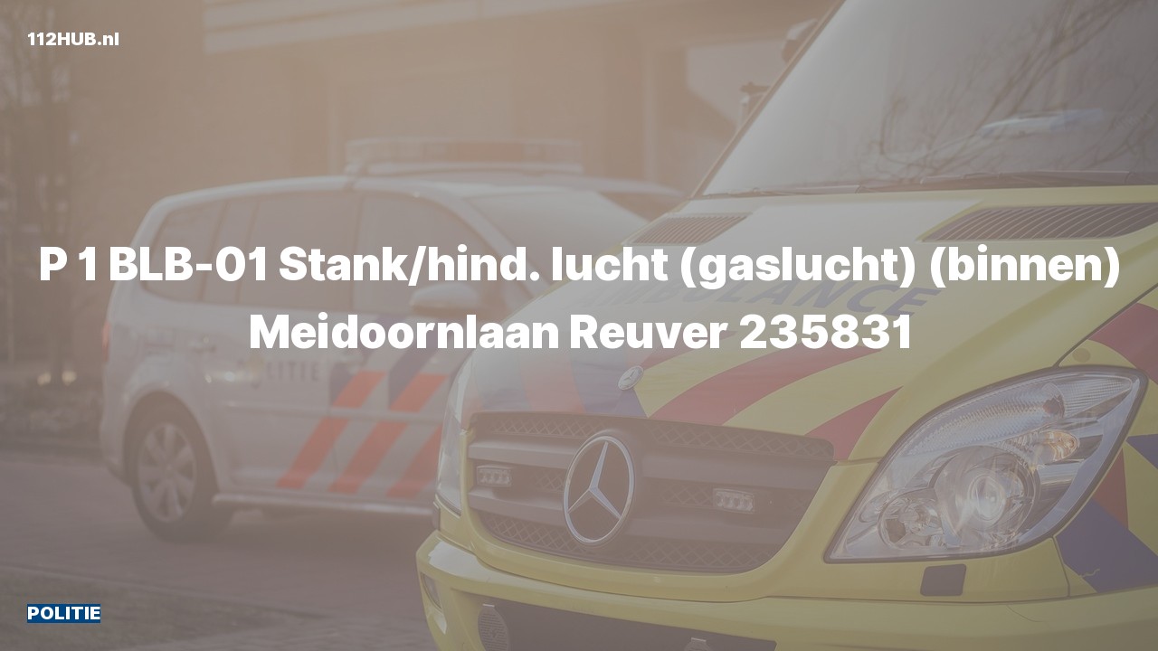 Deelafbeelding voor P2000-melding voor gaslucht binnen.
