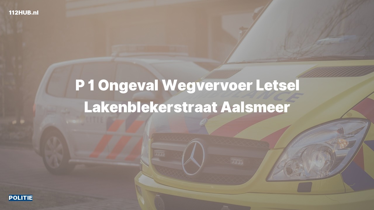Deelafbeelding voor Politie met spoed voor verkeersongeval naar de Lakenblekerstraat in Aalsmeer.