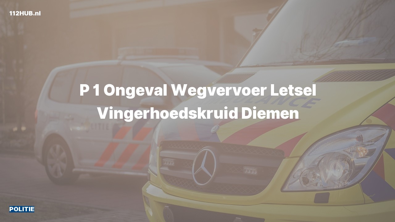 Deelafbeelding voor De politie is met spoed uitgerukt voor een verkeersongeval naar de Vingerhoedskruid in Diemen
