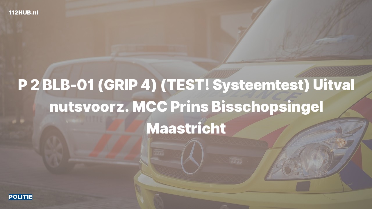 Deelafbeelding voor P2000-melding systeemtest.