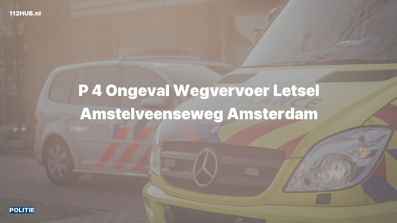 Deelafbeelding voor Politie voor verkeersongeval naar de Amstelveenseweg in Amsterdam.