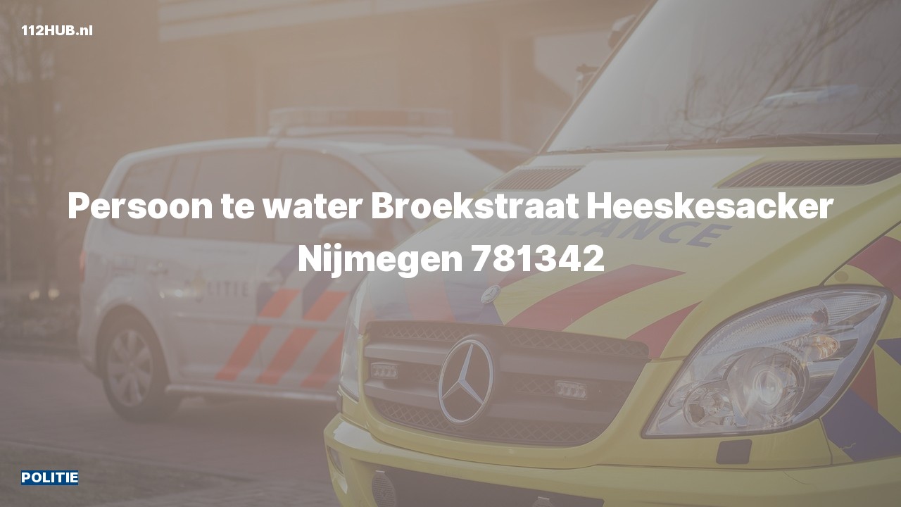 Deelafbeelding voor De politie is uitgerukt voor een persoon te water naar de Heeskesacker in Nijmegen