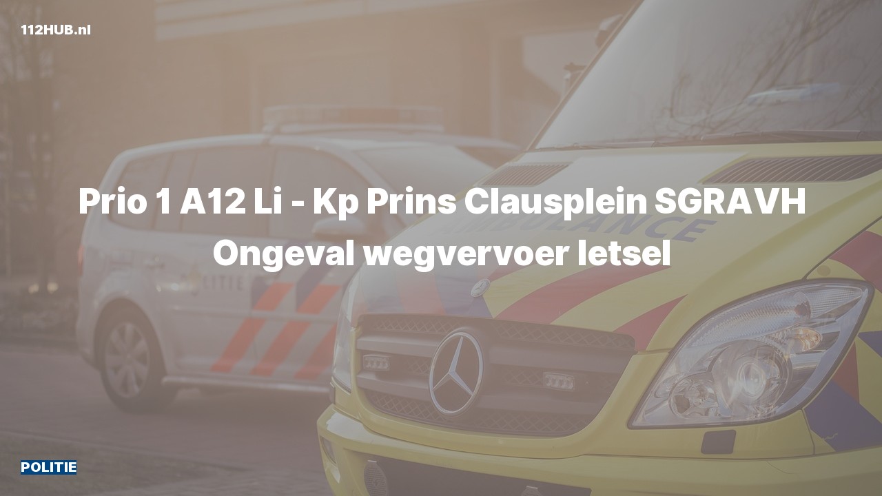 Deelafbeelding voor Politie met spoed voor verkeersongeval naar de Kp Prins Clausplein in 's-Gravenhage.