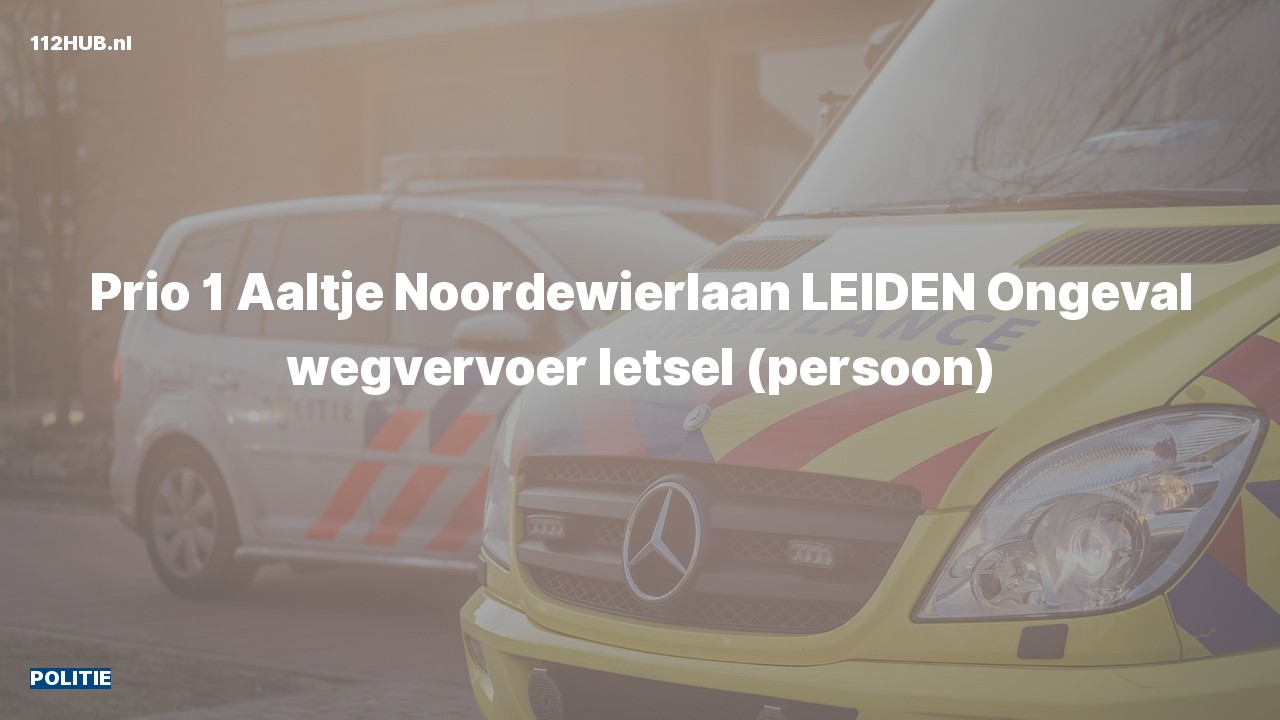 Deelafbeelding voor Politie met spoed voor verkeersongeval naar de Aaltje Noordewierlaan in Leiden.